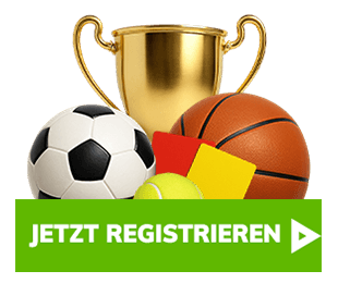 Goldener Pokal mit Fussball, Basketball und Tennisball